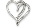 FJC Finejewelers Sterling Silver Cubic Zirconia Heart Pendant Necklace - Chain Included