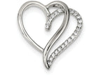FJC Finejewelers Sterling Silver Cubic Zirconia Heart Pendant Necklace - Chain Included