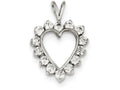 FJC Finejewelers Sterling Silver Cubic Zirconia Heart Pendant Necklace - Chain Included
