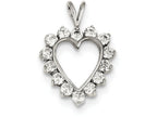 FJC Finejewelers Sterling Silver Cubic Zirconia Heart Pendant Necklace - Chain Included