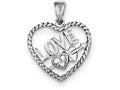 FJC Finejewelers Sterling Silver Cubic Zirconia Love Heart Pendant Necklace - Chain Included