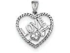 FJC Finejewelers Sterling Silver Cubic Zirconia Love Heart Pendant Necklace - Chain Included