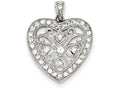 FJC Finejewelers Sterling Silver Cubic Zirconia Heart Pendant Necklace - Chain Included
