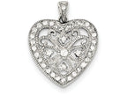 FJC Finejewelers Sterling Silver Cubic Zirconia Heart Pendant Necklace - Chain Included