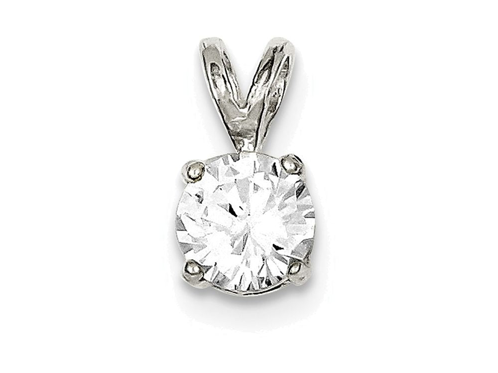 FJC Finejewelers Sterling Silver Round Cubic Zirconia Pendant Necklace - Chain Included