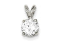 FJC Finejewelers Sterling Silver Round Cubic Zirconia Pendant Necklace - Chain Included