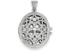 FJC Finejewelers Sterling Silver Cubic Zirconia Locket Necklace