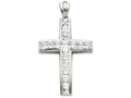 FJC Finejewelers Sterling Silver Cubic Zirconia Cross Pendant Necklace - Chain Included