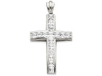 FJC Finejewelers Sterling Silver Cubic Zirconia Cross Pendant Necklace - Chain Included