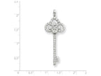 FJC Finejewelers Sterling Silver And Cubic Zirconia Key Pendant Necklace - Chain Included