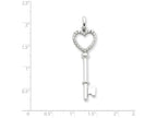 FJC Finejewelers Sterling Silver Cubic Zirconia Heart Key Pendant Necklace - Chain Included