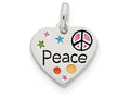 FJC Finejewelers Sterling Silver Heart Peace Charm