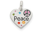 FJC Finejewelers Sterling Silver Heart Peace Charm
