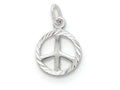 FJC Finejewelers Sterling Silver Bright-cut Peace Sign Symbol Charm