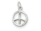 FJC Finejewelers Sterling Silver Bright-cut Peace Sign Symbol Charm