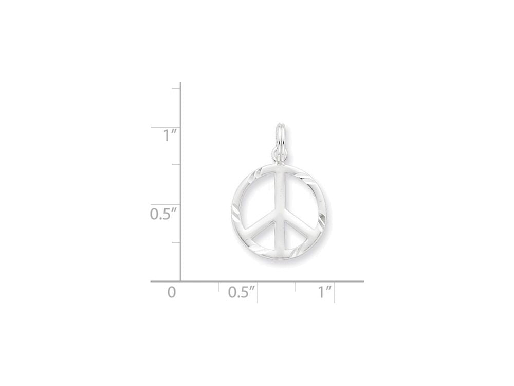 FJC Finejewelers Sterling Silver Bright-cut Peace Symbol Charm