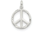 FJC Finejewelers Sterling Silver Bright-cut Peace Symbol Charm