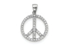 FJC Finejewelers Sterling Silver Cubic Zirconia Peace Symbol Pendant Necklace - Chain Included