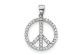 FJC Finejewelers Sterling Silver Cubic Zirconia Peace Symbol Pendant Necklace - Chain Included