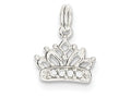 FJC Finejewelers Sterling Silver Cubic Zirconia Polished Crown Charm