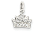 FJC Finejewelers Sterling Silver Cubic Zirconia Polished Crown Charm