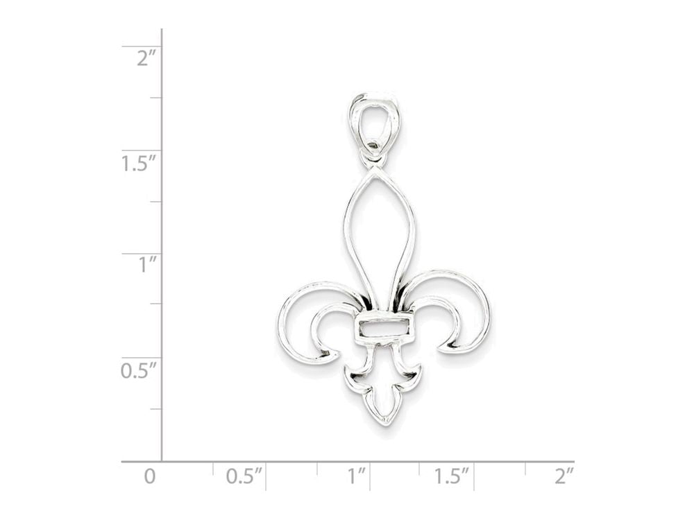 FJC Finejewelers Sterling Silver Cut-out Fleur De Lis Pendant Necklace - Chain Included
