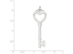 FJC Finejewelers Sterling Silver Open Heart Top Large Key Pendant Necklace - Chain Included