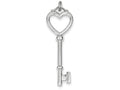 FJC Finejewelers Sterling Silver Open Heart Top Large Key Pendant Necklace - Chain Included