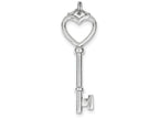 FJC Finejewelers Sterling Silver Open Heart Top Large Key Pendant Necklace - Chain Included