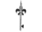FJC Finejewelers Sterling Silver Black and White Cubic Zirconia Fleur De Lis Key Pendant Necklace - Chain Included
