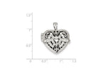 FJC Finejewelers Sterling Silver Cubic Zirconia Design Heart Locket Pendant Necklace - Chain Included