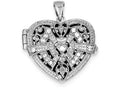 FJC Finejewelers Sterling Silver Cubic Zirconia Design Heart Locket Pendant Necklace - Chain Included
