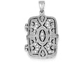 FJC Finejewelers Sterling Silver Cubic Zirconia Oval Design Square Locket Pendant Necklace - Chain Included