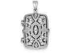 FJC Finejewelers Sterling Silver Cubic Zirconia Oval Design Square Locket Pendant Necklace - Chain Included