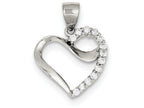 FJC Finejewelers Sterling Silver Cubic Zirconia Heart Pendant Necklace - Chain Included