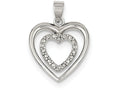 FJC Finejewelers Sterling Silver Cubic Zirconia Double Heart Pendant Necklace - Chain Included