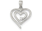 FJC Finejewelers Sterling Silver Single Cubic Zirconia Heart Pendant Necklace - Chain Included