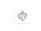 FJC Finejewelers Sterling Silver Cubic Zirconia Puffed Heart Pendant Necklace - Chain Included