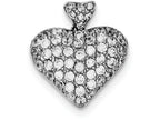FJC Finejewelers Sterling Silver Cubic Zirconia Puffed Heart Pendant Necklace - Chain Included