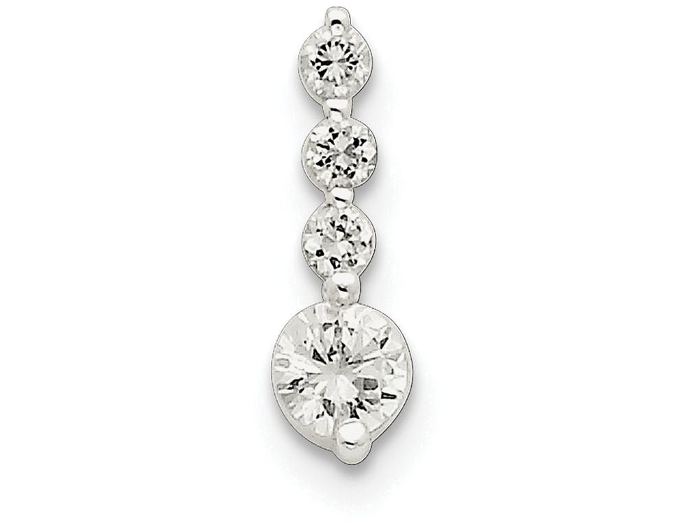 FJC Finejewelers Sterling Silver Polished Cubic Zirconia Pendant Necklace - Chain Included