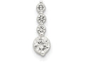 FJC Finejewelers Sterling Silver Polished Cubic Zirconia Pendant Necklace - Chain Included