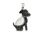 FJC Finejewelers Sterling Silver Black And Clear Cubic Zirconia Dog Pendant Necklace - Chain Included