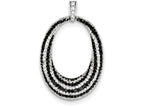 FJC Finejewelers Sterling Silver Black And White Cubic Zirconia Open Oval Fancy Pendant Necklace - Chain Included