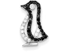 FJC Finejewelers Sterling Silver Black and White Cubic Zirconia Penguin Pendant Necklace - Chain Included