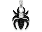 FJC Finejewelers Sterling Silver Black and White Cubic Zirconia Spider Pendant Necklace - Chain Included