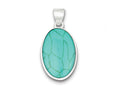 FJC Finejewelers Sterling Silver Turquoise Polished Oval Pendant Necklace - Chain Included