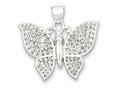 FJC Finejewelers Sterling Silver Polished and Textured Butterfly Pendant Necklace - Chain Included