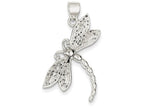 FJC Finejewelers Sterling Silver Polished and Textured Dragonfly Pendant Necklace - Chain Included