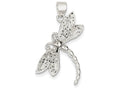 FJC Finejewelers Sterling Silver Polished and Textured Dragonfly Pendant Necklace - Chain Included