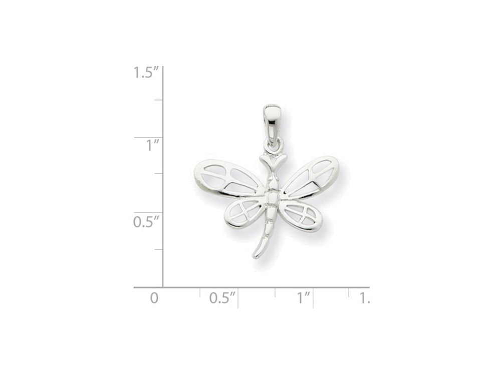 FJC Finejewelers Sterling Silver Polished Dragonfly Pendant Necklace - Chain Included